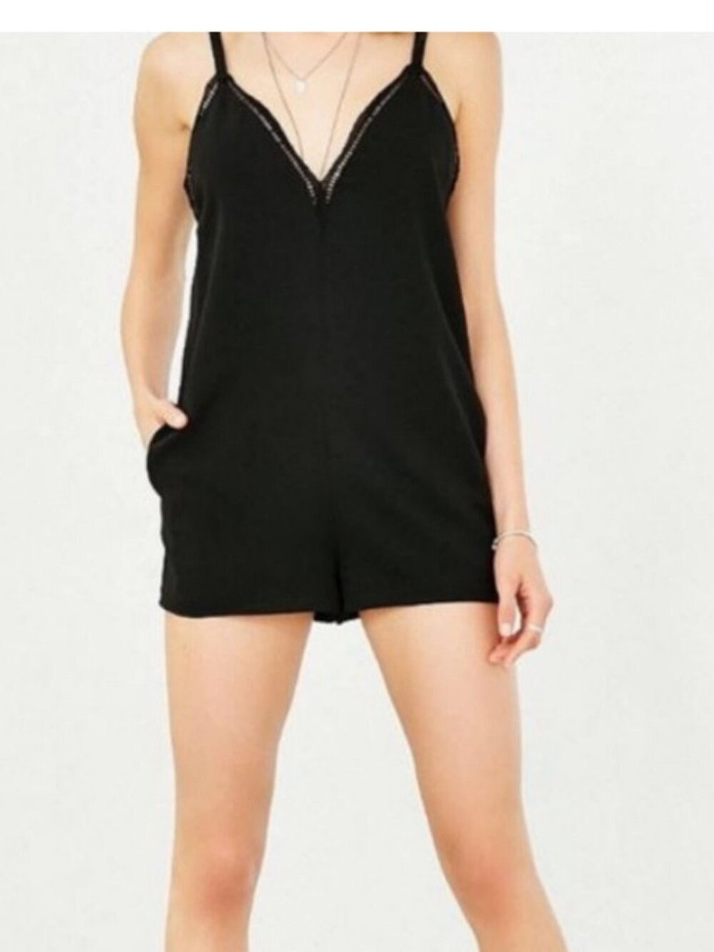 Silence & Noise Urban Outfitters Black Romper